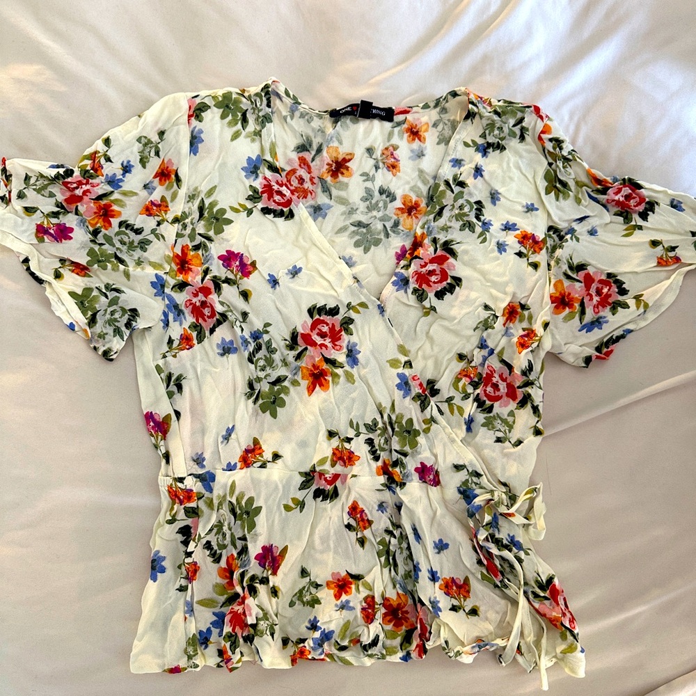 Floral Wrap Top